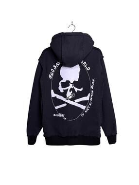 Mastermind World FW17 God Save the world raw edge Hoodie